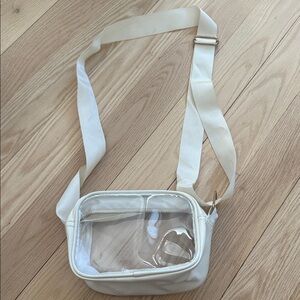Perfect Concert Clear Crossbody Bag with Cream Strap